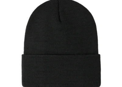 Black Acrylic Knit Cuff Toque