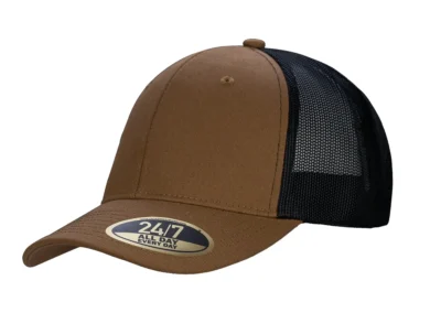 Carmel-Black Trucker style Snapback Cap