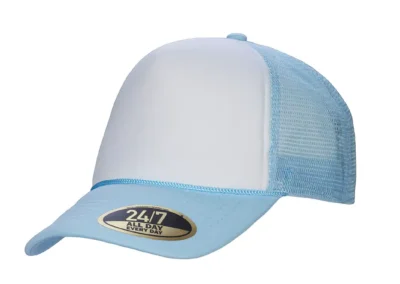 Lt. Blue-White Foam Front Trucker SnapBack Cap