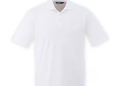 Men's White wicking Pique Knit Polo