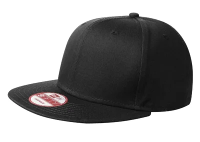 New Era Black Flat Peak Snap back Cap