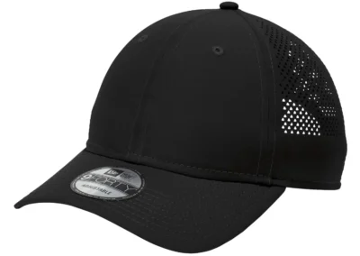 New Era Black Perforated back Adjustable Hook & Closure Cap