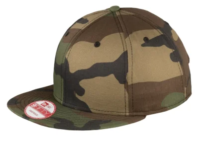 New Era Camo Flat Peak Cotton Snap Back Cap