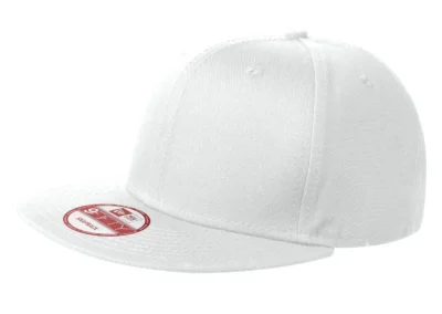 New Era White Flat Peak Snap back Cap